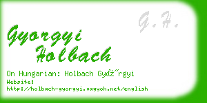 gyorgyi holbach business card